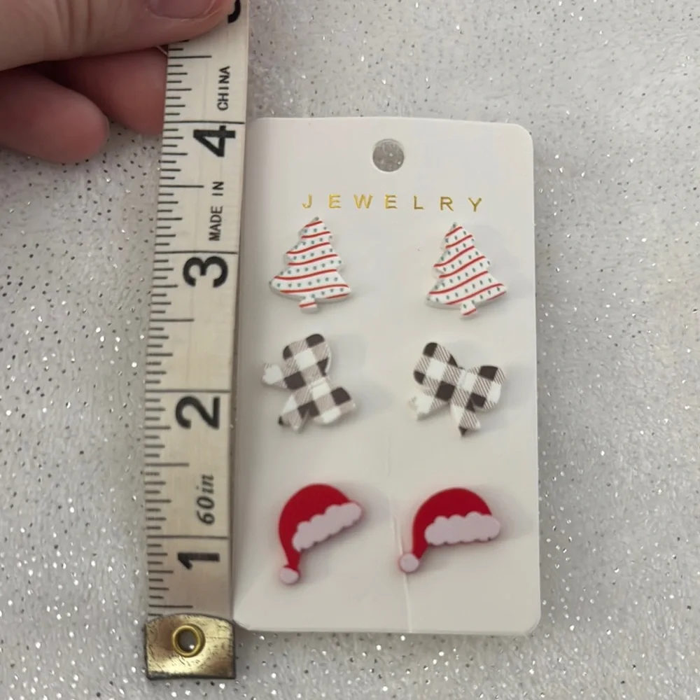 Set of 3 Festive Christmas Earrings